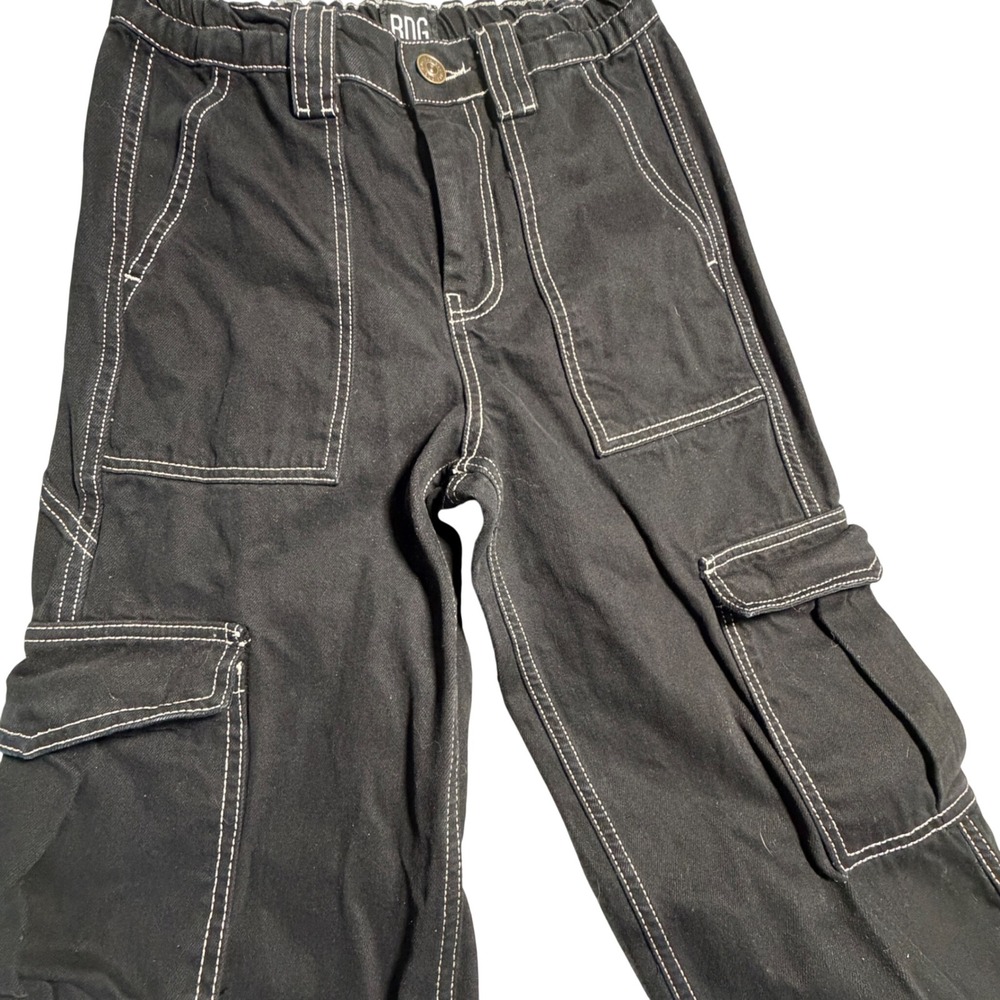 BDGβ Urban Outfitters Black Contrast Stitch Cargo Pants Womens W24 L32 Wide Leg